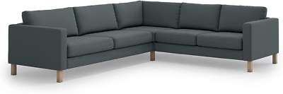 Durable Dark Grey Sofa Cover for IKEA Karlstad Couch & Sectional