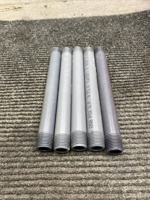 Mixed Brands Lot of 5, Nipple Thread/Thread PVC Pipe SCH 80  1/2'' x 8''