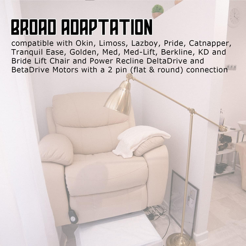 Lift Chair Remote Control 2 Button 5 Pin Replacement Parts for Lazy Boy Okin Lim - Picture 7 of 12