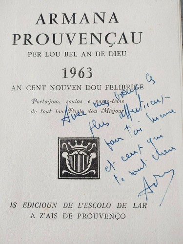 Armana Prouvencau für Lou Bel An Gottes 1963 Félibrige Provenzalisch Occitan 51 - Picture 2 of 3