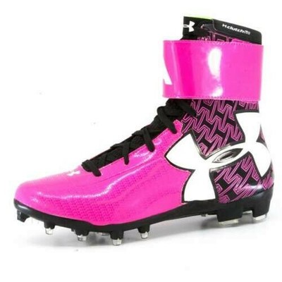 pink and black under armour cleats