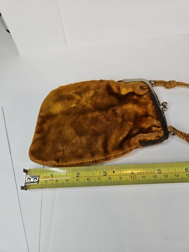 Vintage Yellow Coin Purse Flapper Original Antique - Picture 6 of 6