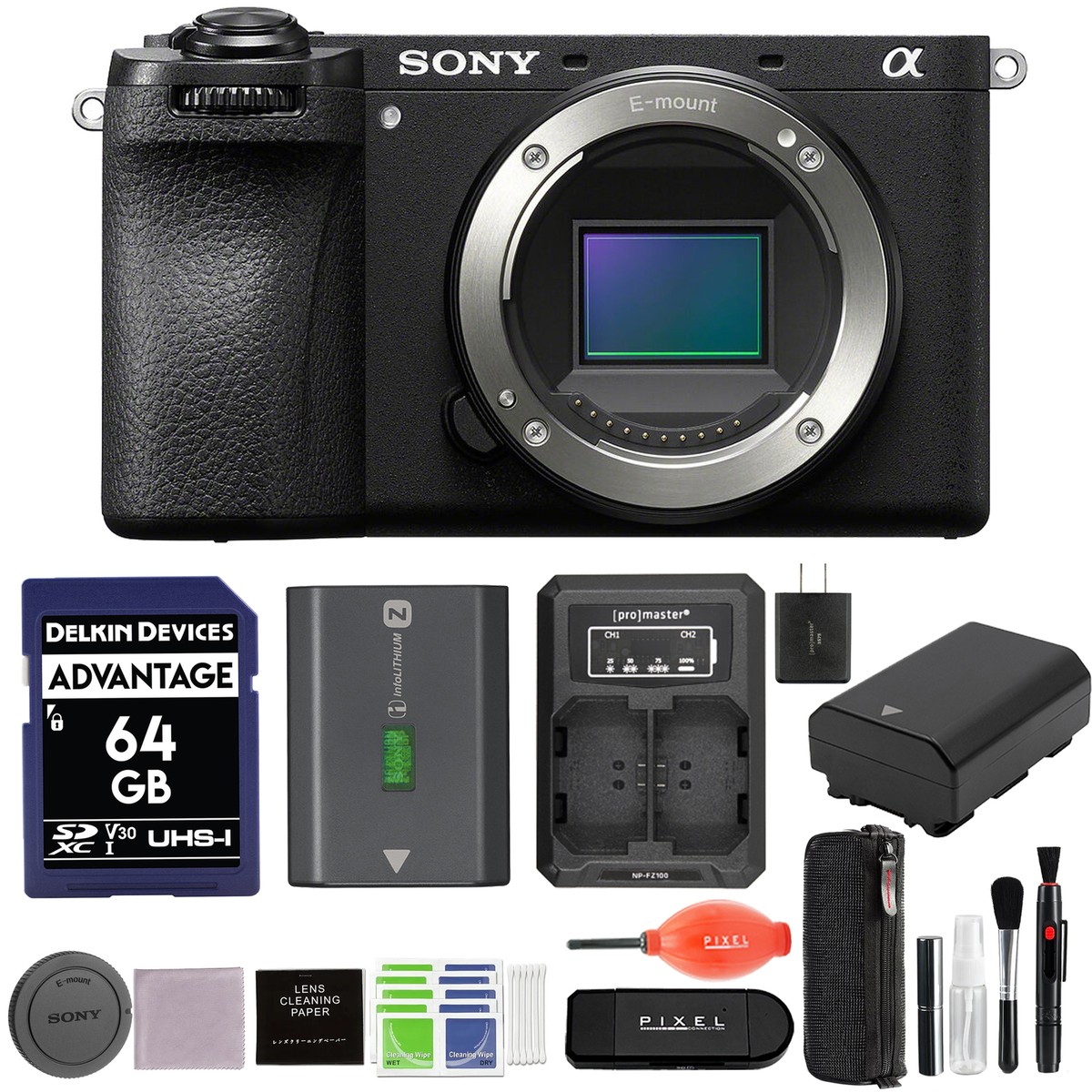 Sony Alpha A6700 Mirrorless Camera - Black w/ Accessories Bundle