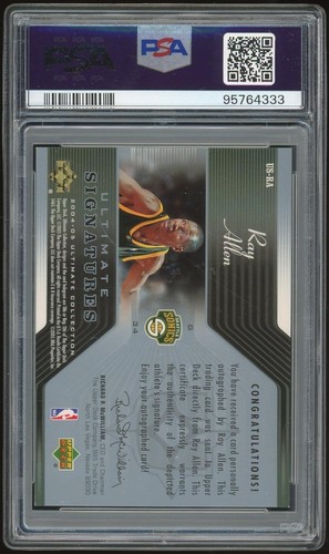 2004/05 Ultimate Collection Signatures Gold Ray Allen #/34 PSA 8 Auto 10 *4333 - Picture 2 of 2