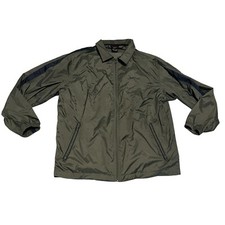 Vtg Nike Mens Green/Black Nylon Full Zip Collared Track Jacket- Medium- F9 STI