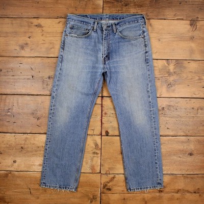 Levis 505 Jeans 34x29 Herren 00s Blau Regular Straight Light Stonewash Denim