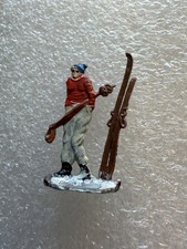 Vintage Heinrichsen German Flat Lead "Shivering female Downhill Skier" Rare