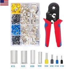440pcs Cable Wire Electrical Terminals Ferrule Crimper Plier Crimping Tool Kit