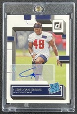 CHRISTIAN HARRIS 2022 PANINI DONRUSS #383 RATED ROOKIE AUTO RC TEXANS
