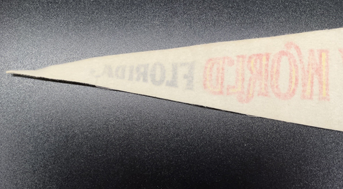 Pennant vintage "I Visited DISNEY WORLD Florida" 25" - RARO E FANTASTICO! - Foto 8 di 15