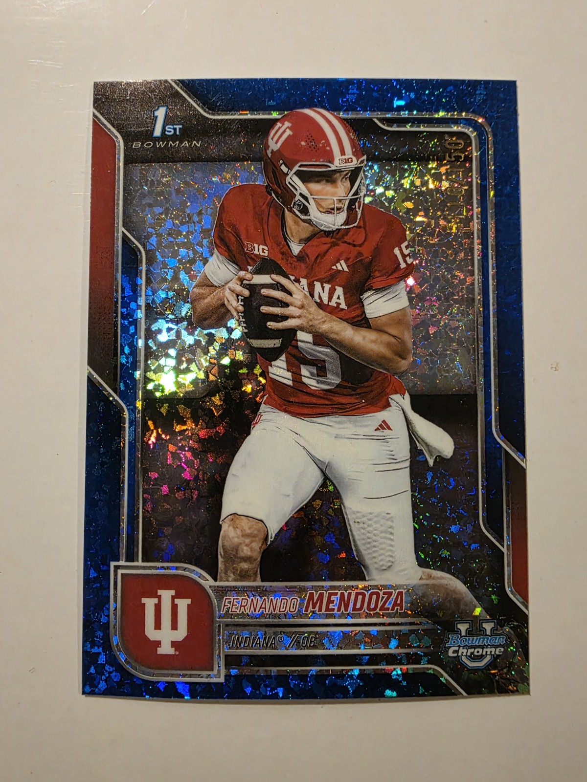 2025 Bowman U Chrome Fernando Mendoza 1st Blue Mini-Diamond Refractor /150