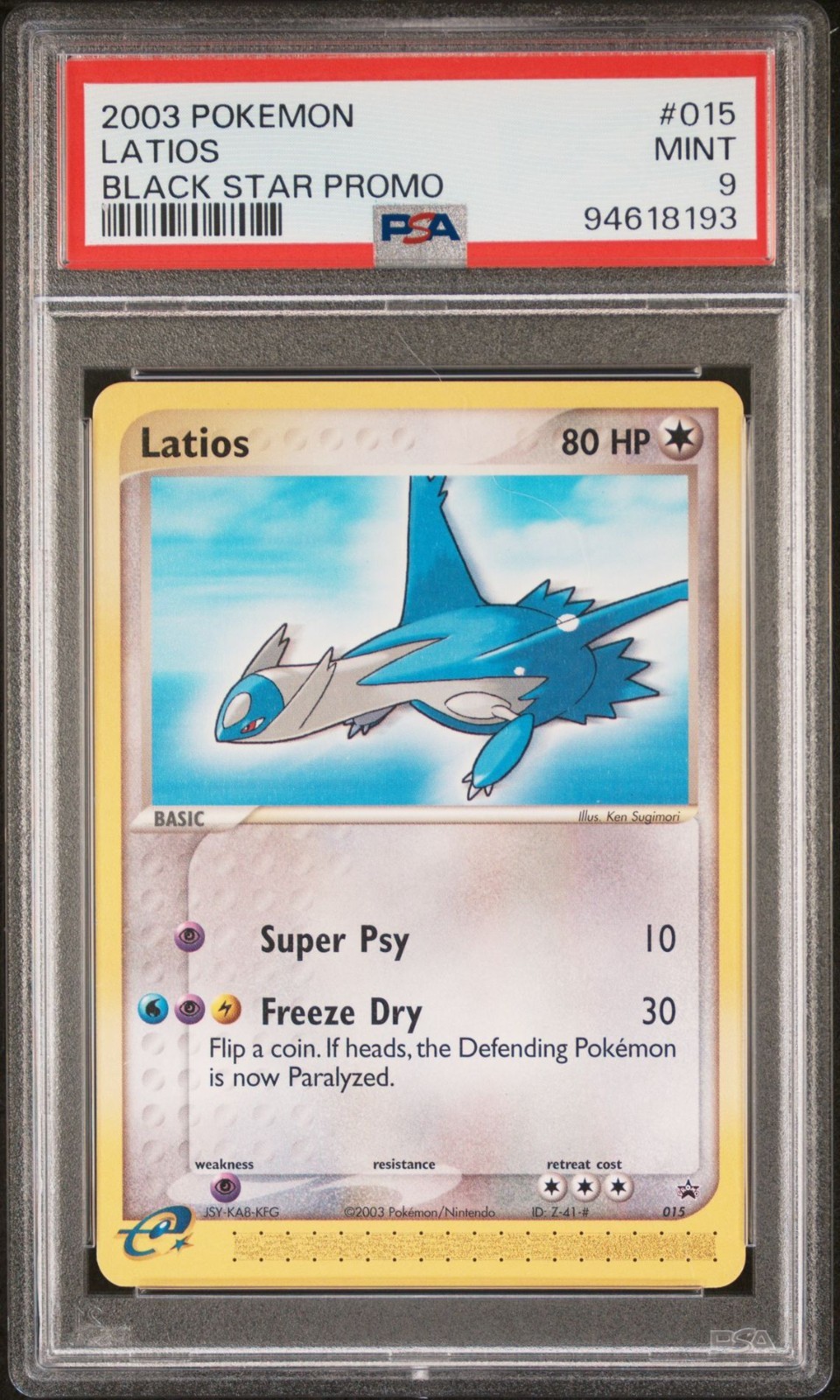 2003 POKEMON BLACK STAR PROMO 015 LATIOS PSA 9 MINT - Vintage