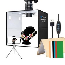 Photo Light Box 12x12 Inch 120 LED Dimmable CRI95 6 Color Backdrops Foldable