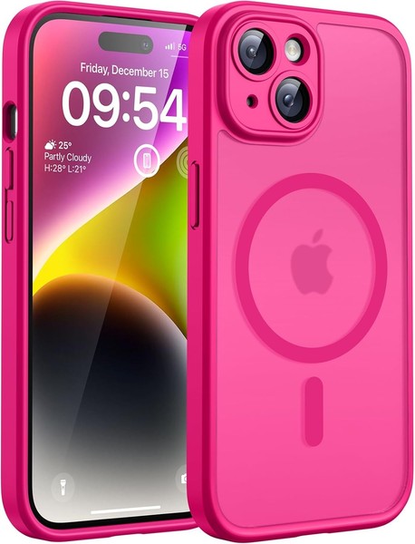 HandyhüLle FüR Iphone 14 Magsafe StoßFest Kratzfest Transluzente RüCkseite Rosa-image