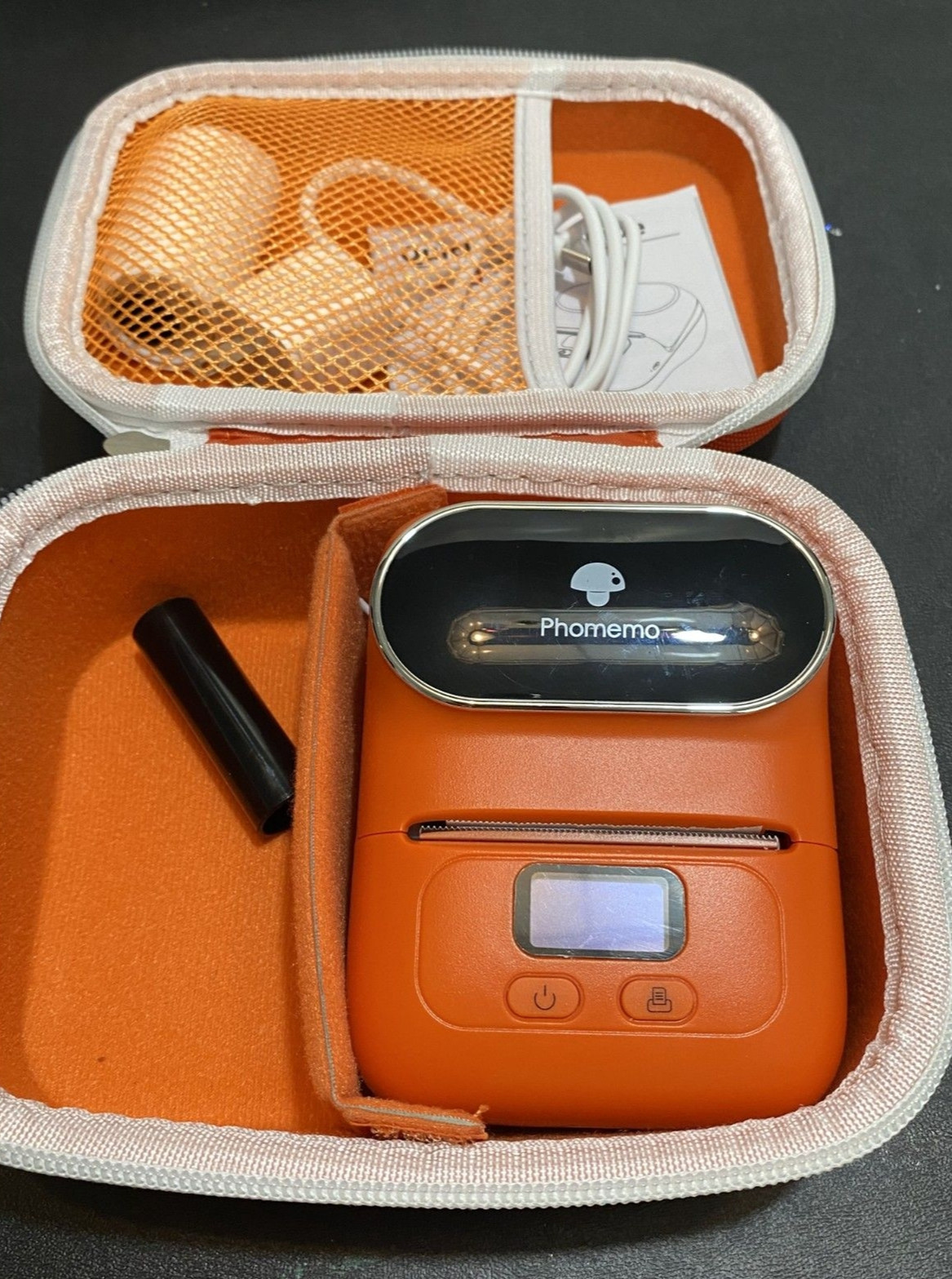 Phomemo M110 Mini Thermal Printer Cord Extra Paper Roll and Case