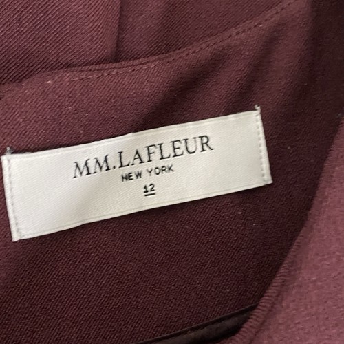 MM Lafleur Etsuko Dress Womens 12 Burgundy Sheath Minimalist Office Quiet Luxury - Picture 2 of 15