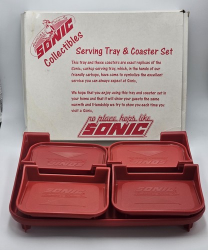 SONIC Drive-In Collectibles Mini Serving Tray & Coaster Set w/ Original Box - Picture 1 of 4