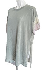 American Eagle Oversized Colorblock Venice Burnout Tunic Shirt Womens M Green