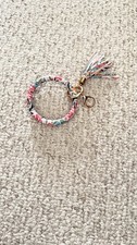 Large Floral Faux Leather Keychain
