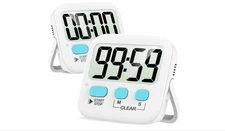 Temporizador de cocina digital 2 unidades con dígitos grandes y alarma fuerte