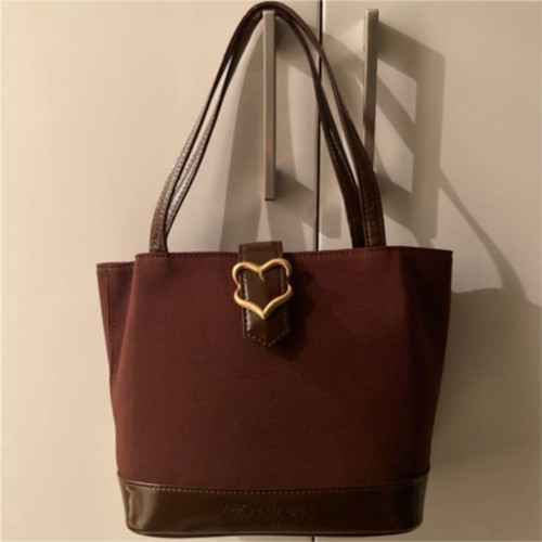 Yves Saint Laurent Tote Shoulder Bag Brown Leather Women's Vintage From Japan