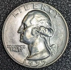 1955-D Washington Silver Quarter 25C GEM UNC! Old Glory C&C Weekly 1c Auction!