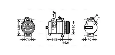 Compresseur de climatisation R 134a BWAK334 AVA QUALITY COOLING pour BMW - Photo 1/4