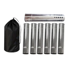 6x Chimney Pipes Camp Stove Pipe Tube Extension for Outdoor Camping Picnic