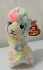 new with tag TY Beanie Baby 6" LOLA the Rainbow Llama Stuffed plush Animal Toy