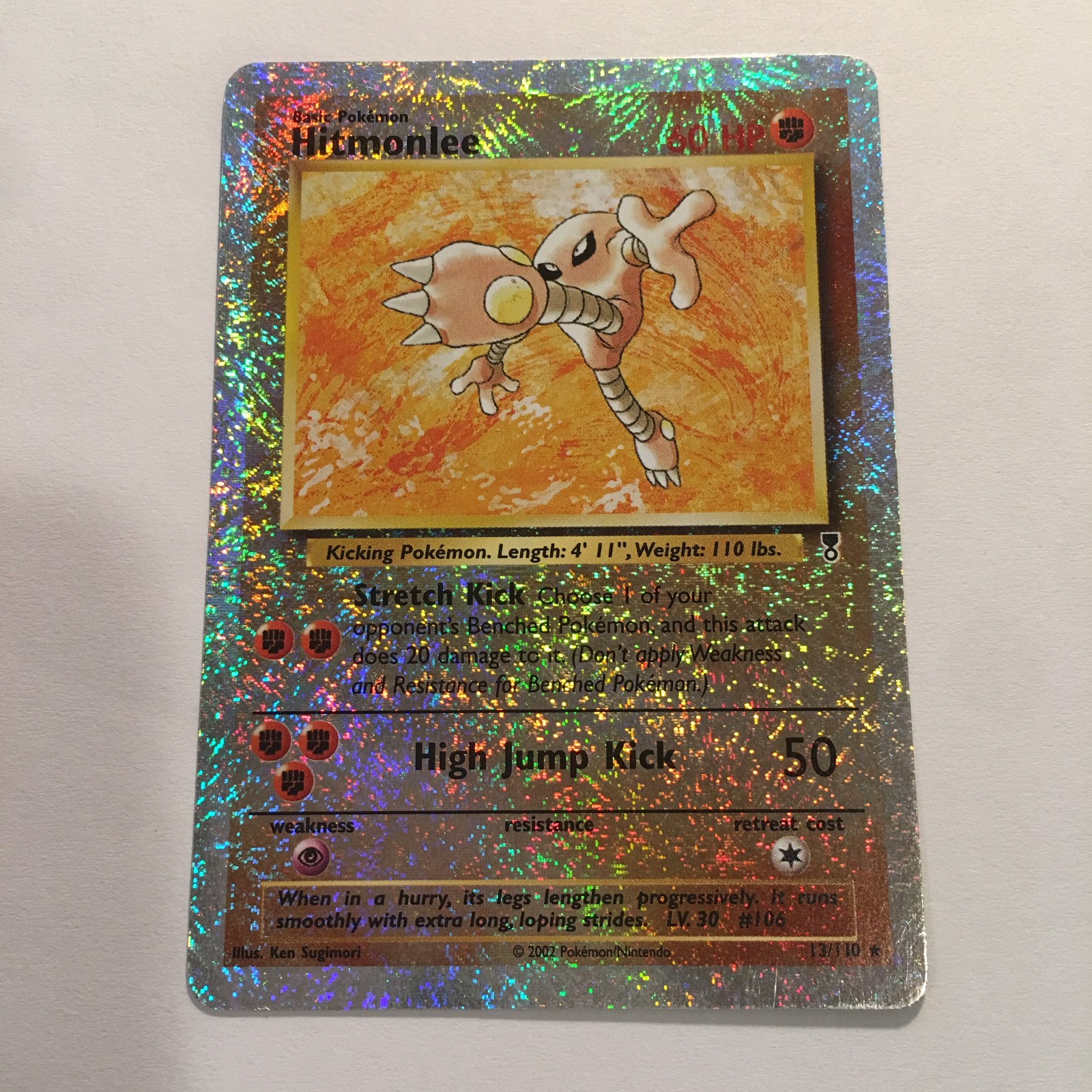 Hitmonlee Reverse Holo #13 Legendary Collection 2002 Vintage Pokemon TCG LP