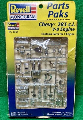 Revell Monogram Parts Paks Chevy 283 c.i. V-8 Engine Kit #85-7251 Vintage 42 PCs