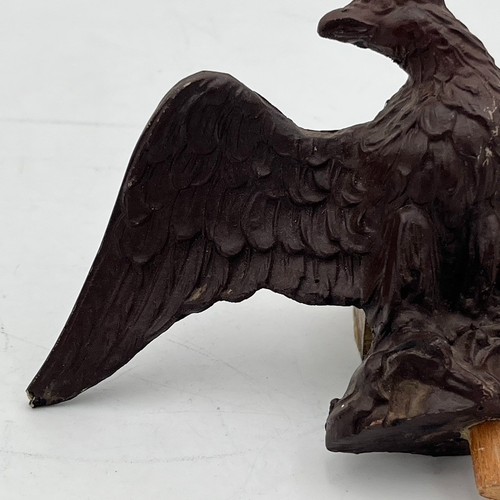 Antiker geschnitzter Holz amerikanischer Adler Flagge Pole Topper Americana Ornament Endstück - Bild 2 von 20