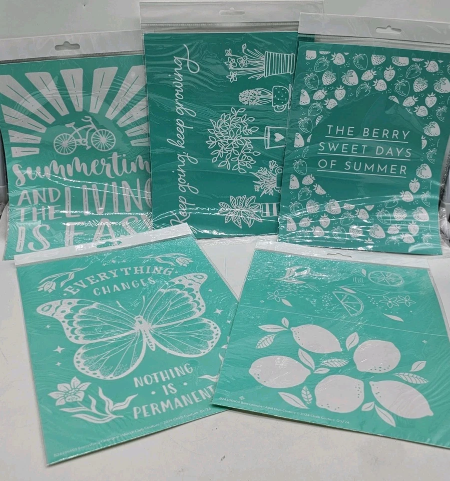 x5 Nueva Plantilla de Transferencia Chalk Couture Talla B Todo Cambia Crecimiento Verano Foto 2 de 4