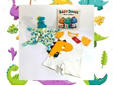 Tyrannosaurus Rex Dinosaur Lovey Security Blanket Playsuit  Book Gift Set