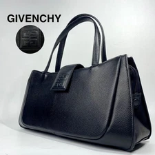 GIVENCHY Hand Bag Tote Purse 4G Leather Black Authentic