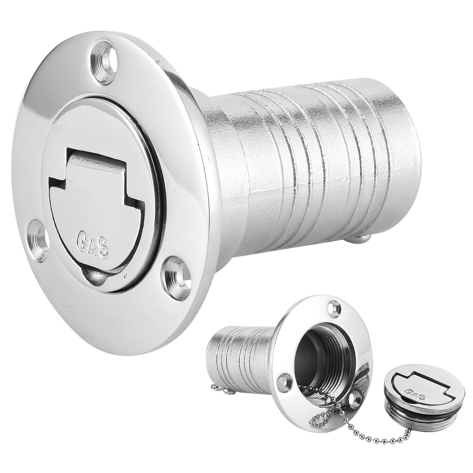 .38mm Marine Fuel Deck Fill Filler W/ Keyless Lid 316 Stainless Steel Hardware