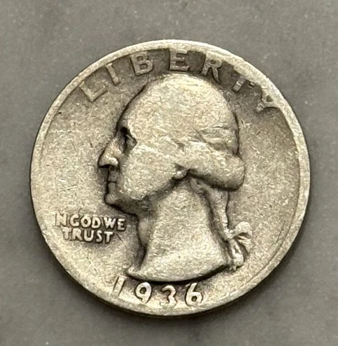 1936-S Washington Quarter - VG - Very Good - 90% Silver