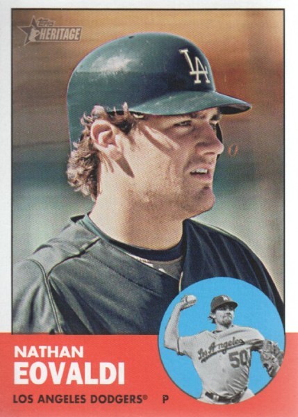 2012 Topps Heritage Baseball Card #411 Nathan Eovaldi