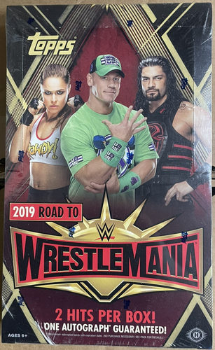 2019 Topps WWE ROAD TO WRESTLEMANIA Factory Sealed Hobby Box 2 Hits 1 Autograph