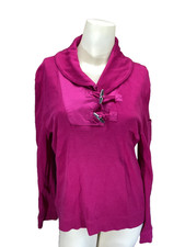   Lauren Ralph Lauren Sweater Cotton Top Women  s Large Pink, Long Sleeves