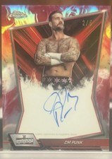 2026 Topps Chrome CM Punk WWE Raw True Red Auto /5