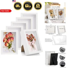 Shadow Box Frame 6 Pack Small Wooden Picture Frame Display Case for Photos
