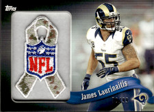 2013 Topps Ribbons Camo NFL Logo #PR-JL James Laurinaitis/99 RAMS