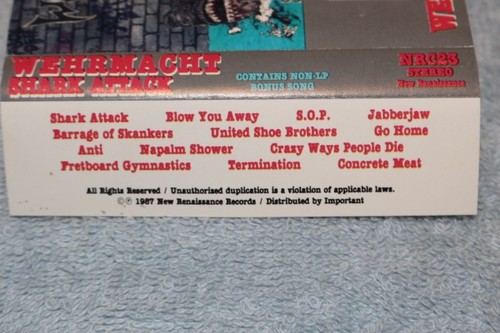 WEHRMACHT-"SHARK ATTACK" CASSETTE, NEW RENAISSANCE NRC23, 1987, EXCELLENT - Picture 4 of 4
