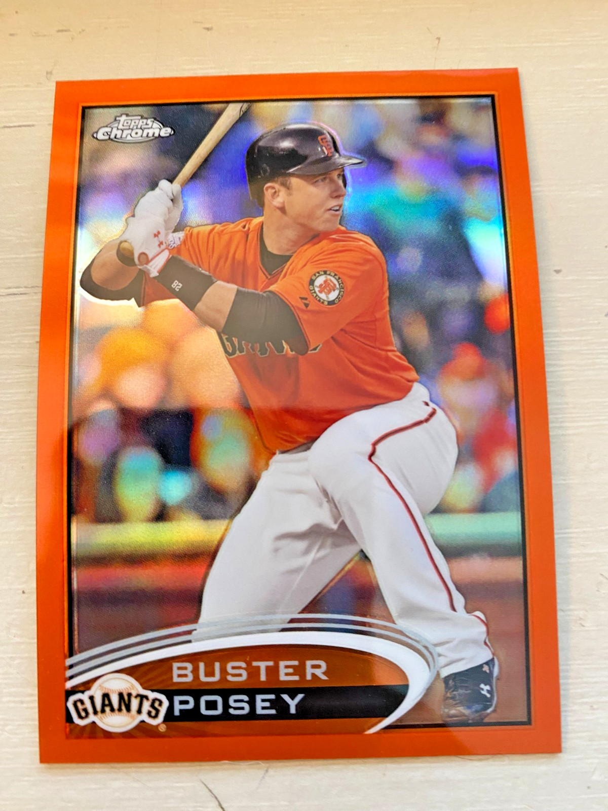 2012 Topps Chrome - Buster Posey #24 Orange Refractor , Color Match , SP 