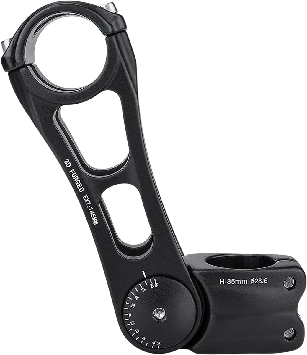 Potence Vélo Réglable Courte 110x25.4 Mm, Alliage Alu Noir
