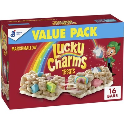 Lucky Charms Breakfast Cereal Treat Bars, Snack 16 Count (Pack of 1) 