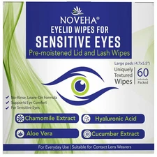 Eyelid Wipes - for Delicate Lashes and Eyelids - with Hyaluronic Acid, Chamomile