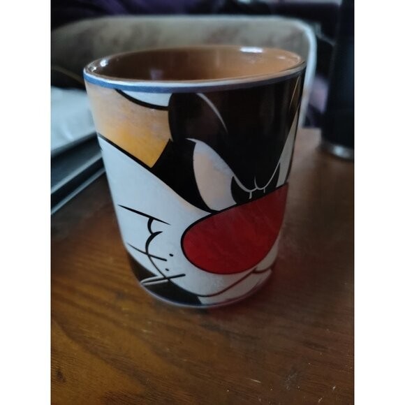 VTG 1998 LOONEY TOONS WB SYLVESTER THE PUDDY CAT FACE LRG COFFEE MUG CUP