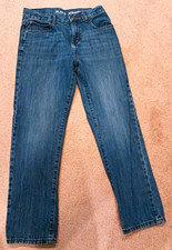 Children's Place Boys 12 Husky Straight Leg Adjustable Waist Denim Blue Jeans